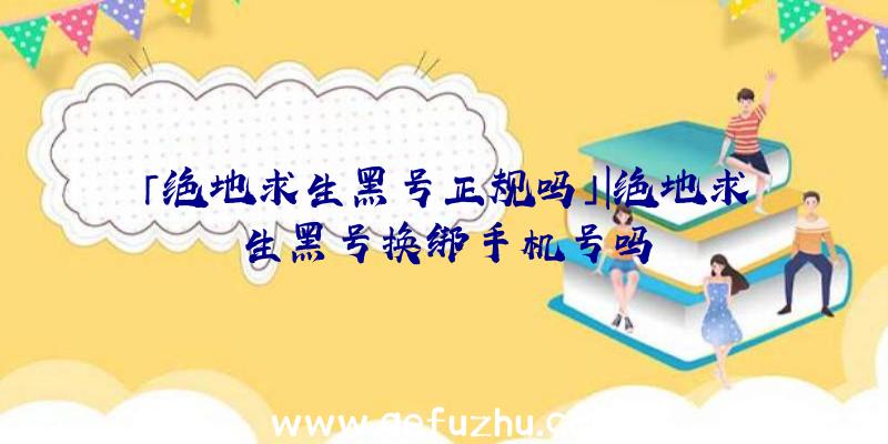 「绝地求生黑号正规吗」|绝地求生黑号换绑手机号吗
